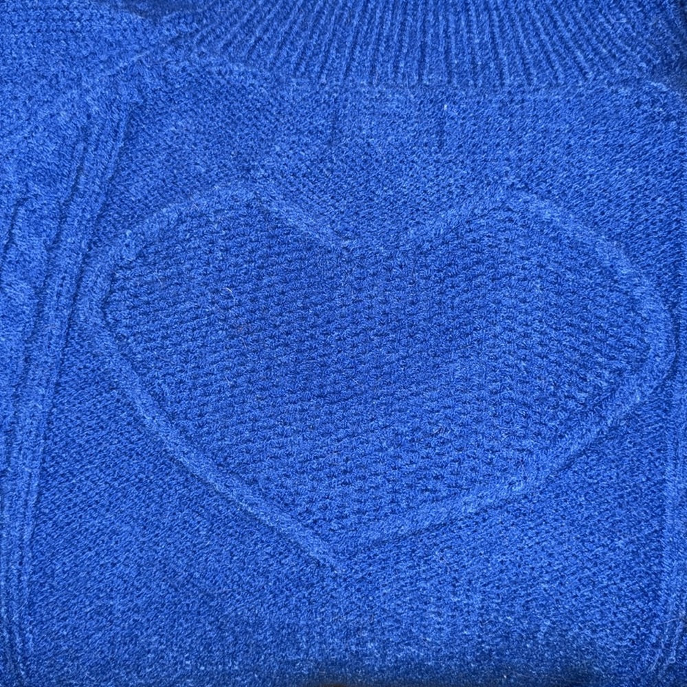GUC Blue Turtleneck Cable Knit Sweater - Picture 4 of 5